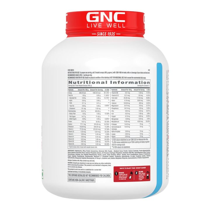 GNC%20Weight%20Gainer%20Protein%20Powder%203Kg%20(485g%20Serving)%20With%2073g%20High%20Protein,%20440g%20Carbs%20&%202200%20Cal%20For%20Men%20&%20Women%20-%20Image%208