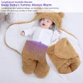 Newborn Baby Hooded Blanket Sleeping Bag Sack Swaddle Infant Winter Warm Fleece Receiving Blanket with Legs Knit Stroller Wrap. 