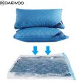 Daewoo Pack of 5 Reusable Ziplock Vacuum Storage Space Saver Bags with Travel Hand Pump for Clothes | Vaccum Storage Space Saver Bag. 