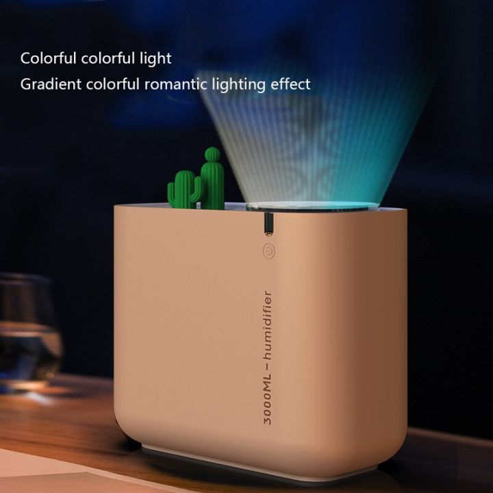 3000ML Humidifier Ultra-Silent Mist Diffuser 3 Spray Modes Auto Shut Off Nano-tech Ultrasonic Baby Humidifiers for Desk Bedroom
