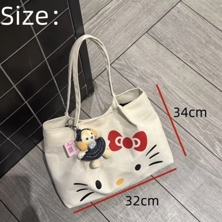 Cute%20Cartoon%20Kitty%20Tote%20Bag%20Large%20Capacity%20Canvas%20Shoulder%20Bag%20Lightweight%20Solid%20Color%20Travel%20Printed%20Handbag%20-%20Image%202