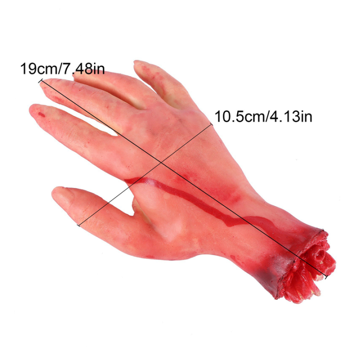 Bloody%20Horror%20Halloween%20Prop%20Fake%20Severed%20Life%20Size%20Arm%20Hand%2019%20x%2010.5cm%20-%20Image%202
