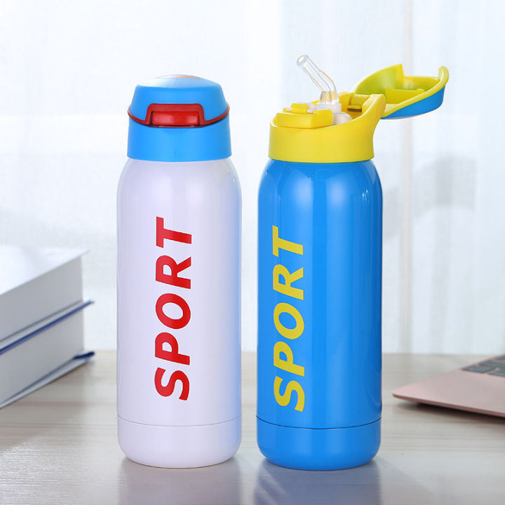 500ml Double Wall Vacuum Insulated Portable Straw Sipper Water
