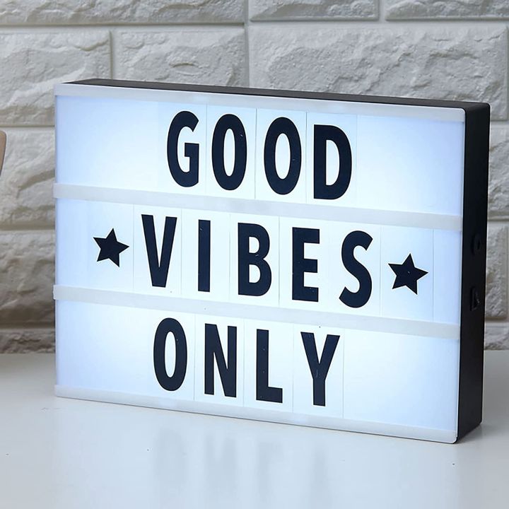Cinematic Light Box With All Letters - White Color