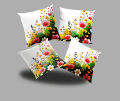 Floral Printed Cushion with Filling – Set of 4. 