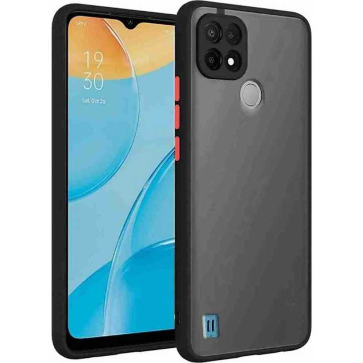 Realme C21 Cover With Camera Protection Smoke Transparent Shock Proof Phone Back Cover Case