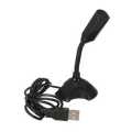 Mini Usb Microphone Stand Mic With Holder For Pc Laptop- Black. 