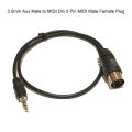 3.5mm Stereo Jack Audio Cable 3.5 mm Aux Male To MIDI Din 5 Pin MIDI Male Female Plug 0.5m For Microphone MIC. 