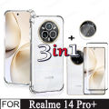 3In1 Realme 14 Pro Plus TPU Shockproof Phone Case for Realme14Pro+ Privacy Hydrogel Film. 