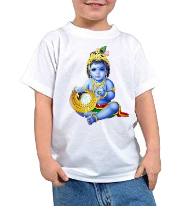 Binay%20Embroidery%20Krishna%20Printed%20White%20T-Shirt%20For%20Child%20-%20Image%202