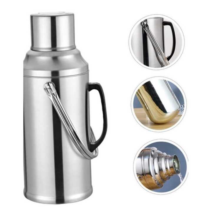 Thermal Carafe Double Wall Vacuum Insulated Coffee,Tea And Hot Water Vacuum Flask Stainless Steel and Glass 2 Ltr.