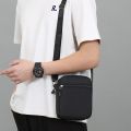 Casual Oxford Cloth Shoulder Bag Adjustable Multiple Compartments Mobile Phone Bag Cartoon Crossbody Bag for Men. 