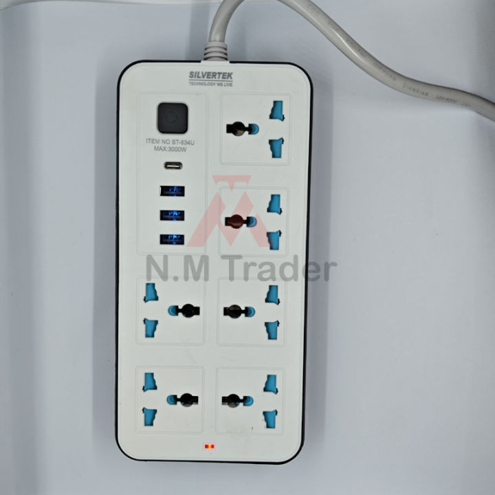 3000W%20Silvertek%20Multiplug%20with%201-C-Type,%203-USB%20&%206-charging%20port%20%7C%203%20&%205%20meter%20wire%20%7C%20Suitable%20for%20all%20the%20home%20appliances%20(Washing%20machine,%20freeze,%20TV,%20Iron)%20%7C%20Extension%20Cord%20634U%20-%20Image%206
