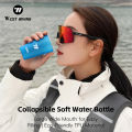WEST BIKING TPU Soft Lightweight Durable Sports Water Bottle Outdoor Riding Running Hiking Portable Folding Water Bottle. 