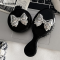 DISICHEN 【2025 Version】 Mini Hair Comb With Mirror Foldable Comb Travel Portable Massage Women Girl Hair Brush Black Boeknot Comb Styling Tools Gift. 