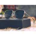 Polycarbonate Black Lens Uv400+ Sunglasses for Men - Silver Frame | Fashion Polycarbonate Lens Sunglasses For Men. 