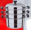 Stainless Steel  Momo Steamer/Food Steamer  With Glass Top Lid -Export Quality - 26 Cm. 