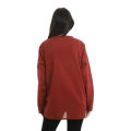 Maroon Cotton Round Neck Full Sleeve Side Pocket Design Shirts For Women. 