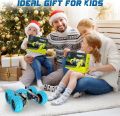 Remote Control Car Double Sided 2.4GHz Fast RC Stunt Car, 360°Rotating 4WD RC Cars with Bright Lights, Outdoor Rechargeable Electric Car, Fun Toy Cars Gifts for Boys Kids and Adults（Blue）. 