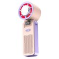 Low Noise Ice Compress Cool Refrigeration Electric Fan Foldable Colorful Lighting Personal Cooling Fan Digital Display 199 Gears Small Air Cooler Indoor Outdoor Use. 