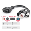 For 3Pin/4Pin 6Pin Motorcycle OBD Diagnostic Canbus Connector Cable OBD2 3 In1 Plug Cable Adapter. 