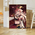 1pc Yanfei Genshin Impact Poster Self-adhesive Art Waterproof Paper Sticker Coffee House Bar Room Wall Decor. 