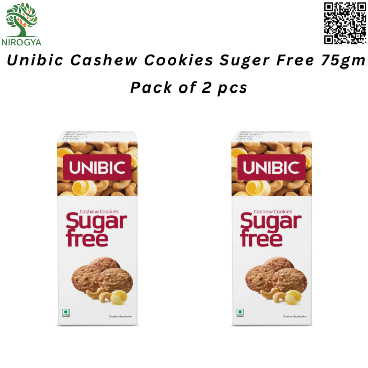 Unibic Cashew Cookies Suger Free 75gm Pack of 2 pc