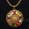 Gold Plated Sikri With Multicolor Stone Design Locket For Women Women. 