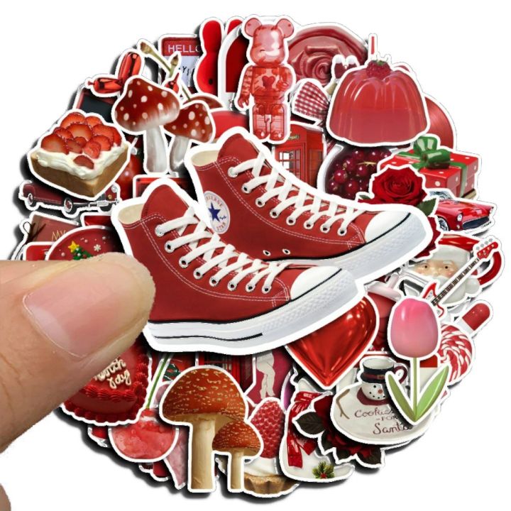Artsy%20Home%20New%20Retro%20Red%20Aesthetic%20Sticker%20Pack%20for%20Laptops,%20Cellphones,%20and%20Journal%20-%2025/50pcs%20-%20Image%202