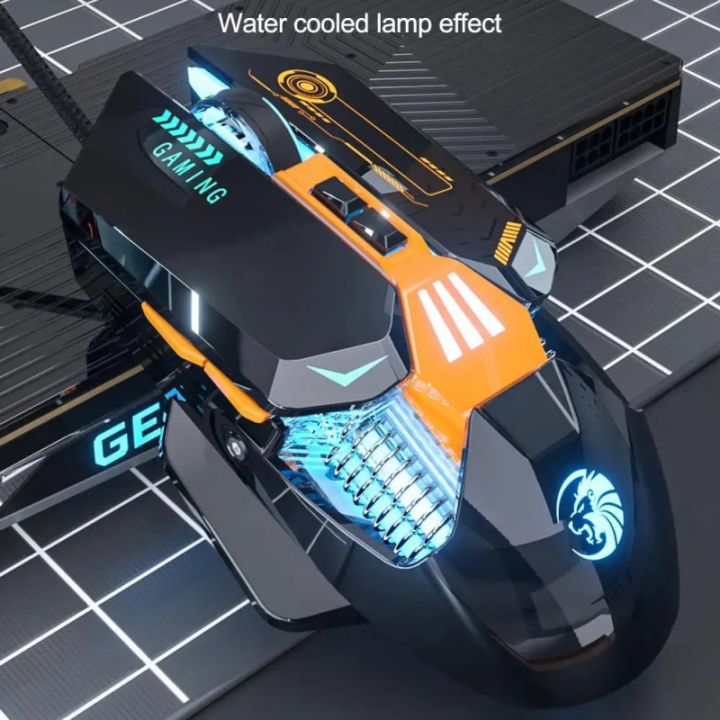 C6 Dome Lion Mech Wired USB Gaming Mice Gaming Chicken Mechanical Macro Programming Mice