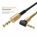 1 Meter 3.5mm L-Shaped Spring AUX Cable Male to Male For Headphones Or Car Stereo. 