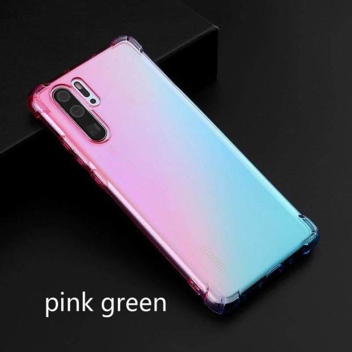 lthmy for Huawei Nova4 Gradient Color Case Cover Soft TPU Silicone Phone Cases Back Cover Shockproof Casing