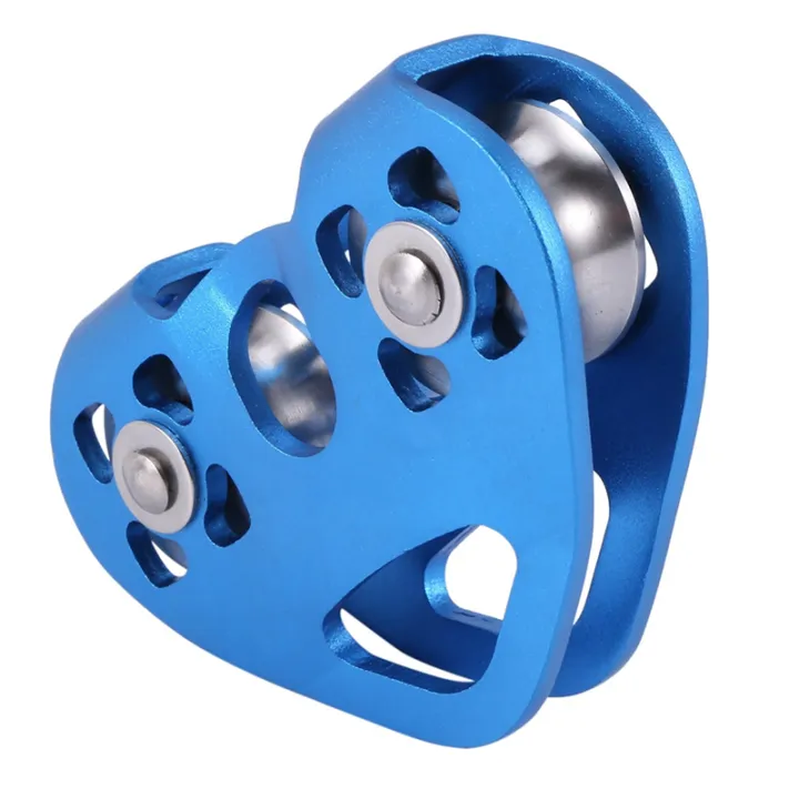 TWEXQNY%204X%20Heart-Shape%20Climbing%20Double%20Pulley%20Steel%20Cable%20Rope%2013mm%20Climbing%20Device%20High%20Speed%20Zipline%20Trolley%2024KN%20-%20Image%203