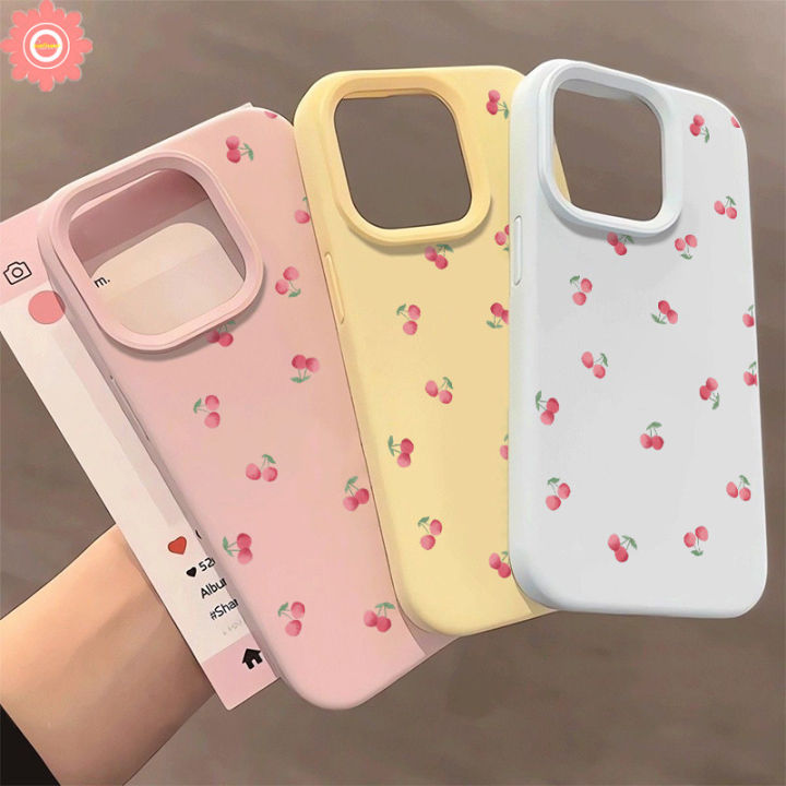 Fresh Sweet Romantic Dreamy Dopamine Cute Cherry Case Compatible for IPhone 13 15 16 11 14 12 Pro Max 15 16 14 Plus 14 16 15 13 Pro 16E Liquid Silicone Luxury Skin Feel Soft Case
