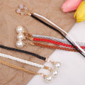 Retro PU Braided Pearl Waist Belt Chain for Women, Versatile Leather Rope with Love Buckle for Jeans and Dresses, 142cm and 151cm Length. 