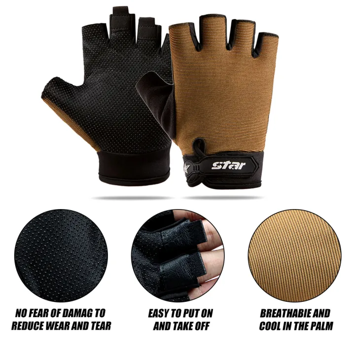 Bicycle%20Mountain%20Bike%20Gloves%20Bicycle%20Sports%20Breathable%20Gloves%201%20Pair%20Half%20Finger%20Summer%20Riding%20Non-Slip%20Golf,%20Gloves%20-%20Image%204