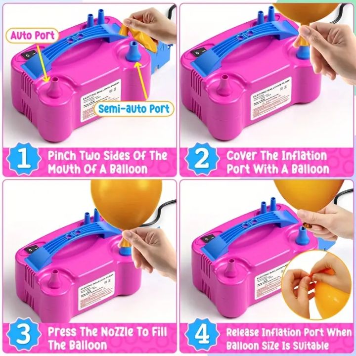 Bizzy Electric balloon pump balloon blowing machine air pump double hole automatic air pump inflatable balloon machine wedding room ba