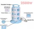 Power Socket 2500W -12 AC / 3 USB Vertical Stand Multi Plug For Home and Office Use. 