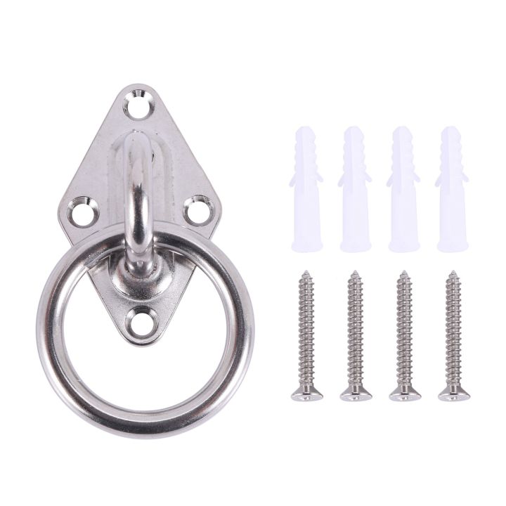 NAMUNY%202X%2080Mmx50Mm%20Mounting%20Hook%20For%20Wall%20Or%20Ceiling%20With%20Round%20Ring%20Stainless%20Steel%20-%20Bracket%20/%20Attachment%20-%20Image%205