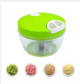 Multi-Functional Speedy Vegetable And Fruit Food Chopper Spin Cutter With 3 Blades Manual Salad Maker. 