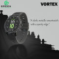 Green Vortex Metallic Fitness Smartwatch | 1.43" Super AMOLED Display | Bluetooth Calling | IP67 Water Resistance | 123 Sports Modes |  Luxury Sporty Design | BLE3.0 + 5.3 BT Version | 380Mah Battery | Low-Power Consumption Mode| 30 Days Stand By Back Up. 