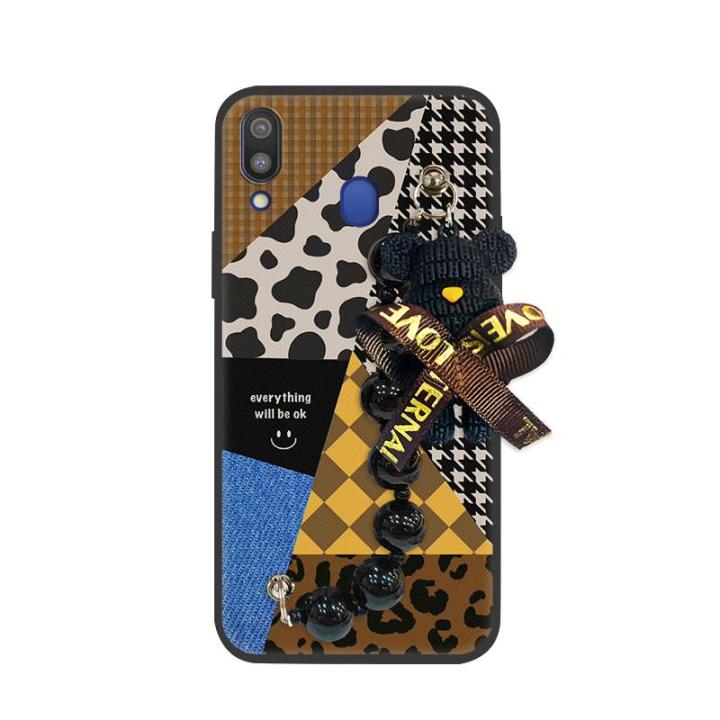 cute%20Cartoon%20Phone%20Case%20For%20Samsung%20Galaxy%20M20/SM-M205FD%20Bear%20bracelet%20Skin-friendly%20feel%20Back%20Cover%20Simplicity%20silicone%20-%20Image%205