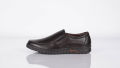 Genuine Leather Slip-On Shoe, Black Horse, 3755. 