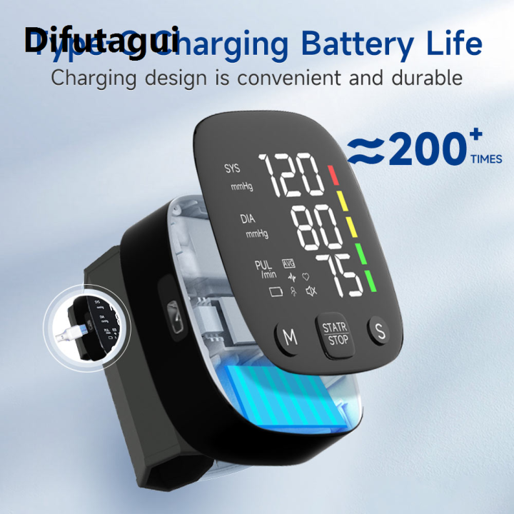 Difutagui%20Fifty%20percent%20discount%20Yongrow%20Rechargeable%20Digital%20Wrist%20Blood%20Pressure%20Monitor%20Sphygmomanometer%20Tonometer%20Tensiometer%20Heart%20Rate%20Meter%20BP%20Monitor%20-%20Image%203