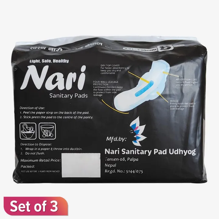 Nari%20Sanitary%20Pads%20Whole%20Night%20Pack%20XXL-320MM%208%20Pcs%20With%20Ultra%20Extra%20Wings%20Set%20Of%203%20-%20Image%203