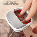 Foldable Foot Spa Tub & Bubble Massager - Electric Pedicure Machine with Automatic Heating, Adjustable Temperature, Infrared Massage. Promotes Blood Circulation, Relieves Fatigue. 