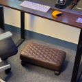 BAESIX Premium Quilted Under Desk Foot Rest Stool – Ergonomic Home Office Chair Support with Soft Cushion & 360° Wheels. 