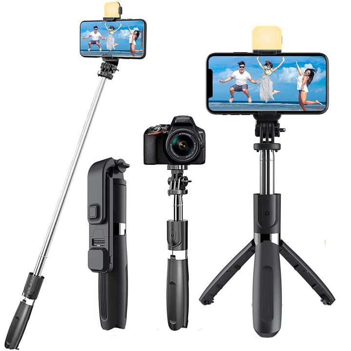 Selfie Stick For Mobile With Tripod Bluetooth Remote
