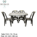 Prestige Dolphin Dining and 4 pc Chair Set. 