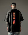 Naruto Minato Namikaze Fourth Hokage Japanese Kanji Black T-Shirt – Anime Back Print Tee. 